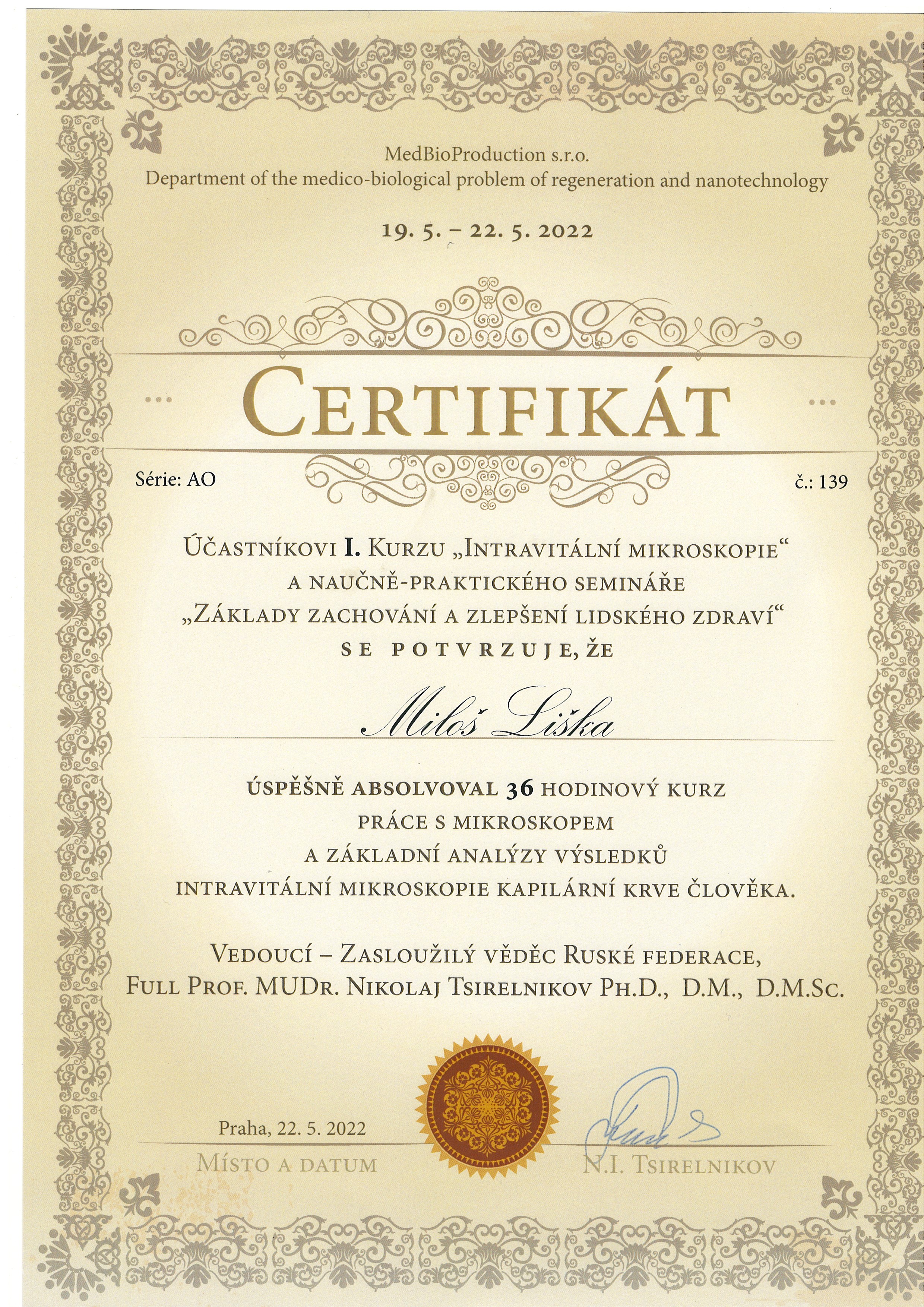 Certifikát